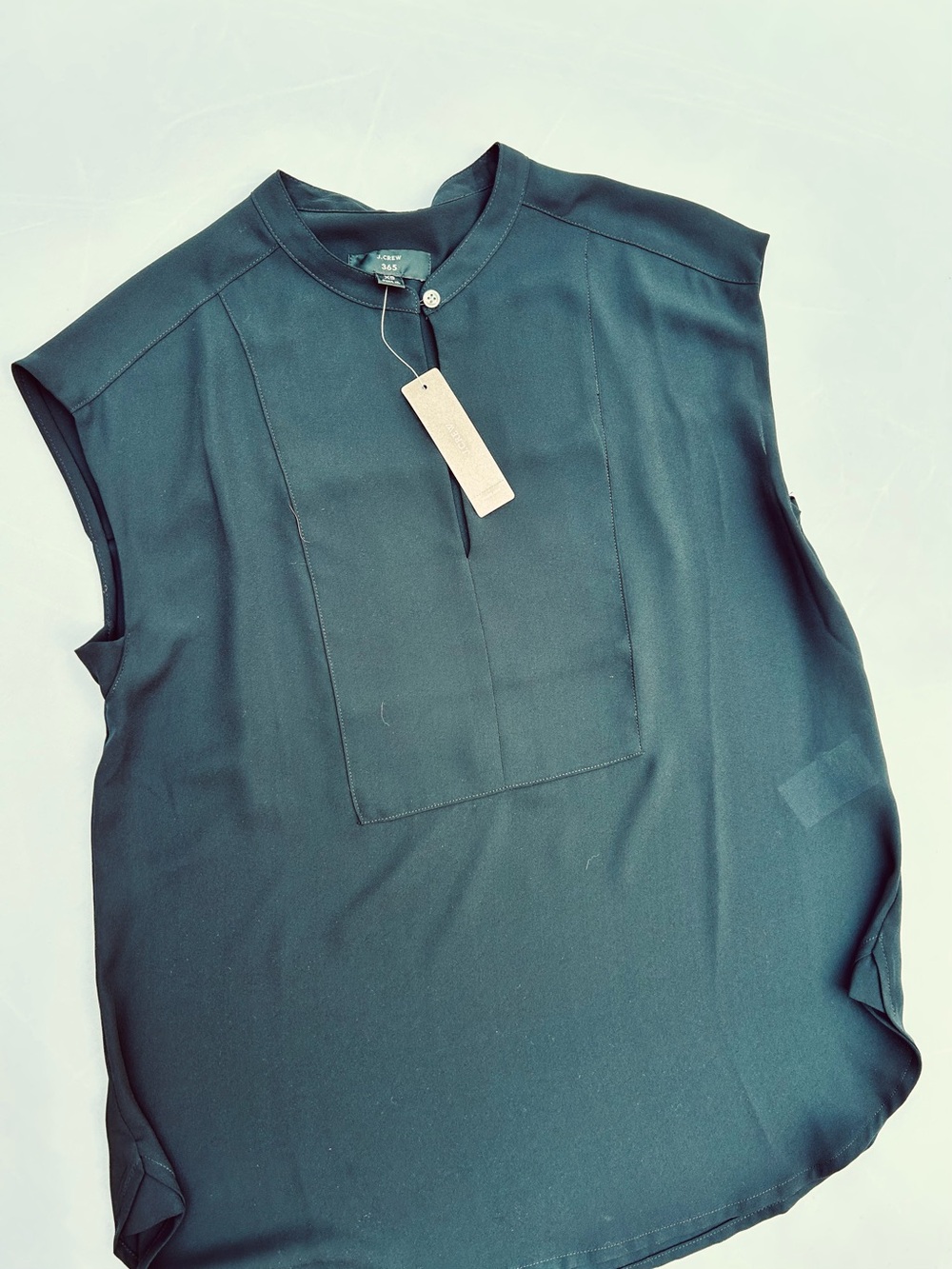 J. Crew Sleeveless Mandarin Collar Top - Dark Teal